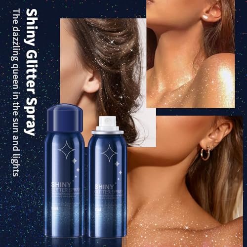 Rainbow Body Glitter Spray - Perfect Glitter Spray for Hair, Body & Clothes | Music Festival Stage Shimmer Makeup (2.11 oz) - görsel 5
