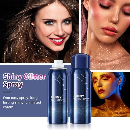 Rainbow Body Glitter Spray - Perfect Glitter Spray for Hair, Body & Clothes | Music Festival Stage Shimmer Makeup (2.11 oz) - görsel 7