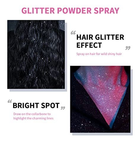 Rainbow Body Glitter Spray - Perfect Glitter Spray for Hair, Body & Clothes | Music Festival Stage Shimmer Makeup (2.11 oz) - görsel 9