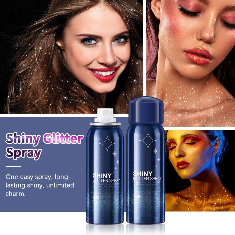 Rainbow Body Glitter Spray - Perfect Glitter Spray for Hair, Body & Clothes | Music Festival Stage Shimmer Makeup (2.11 oz) - görsel 8