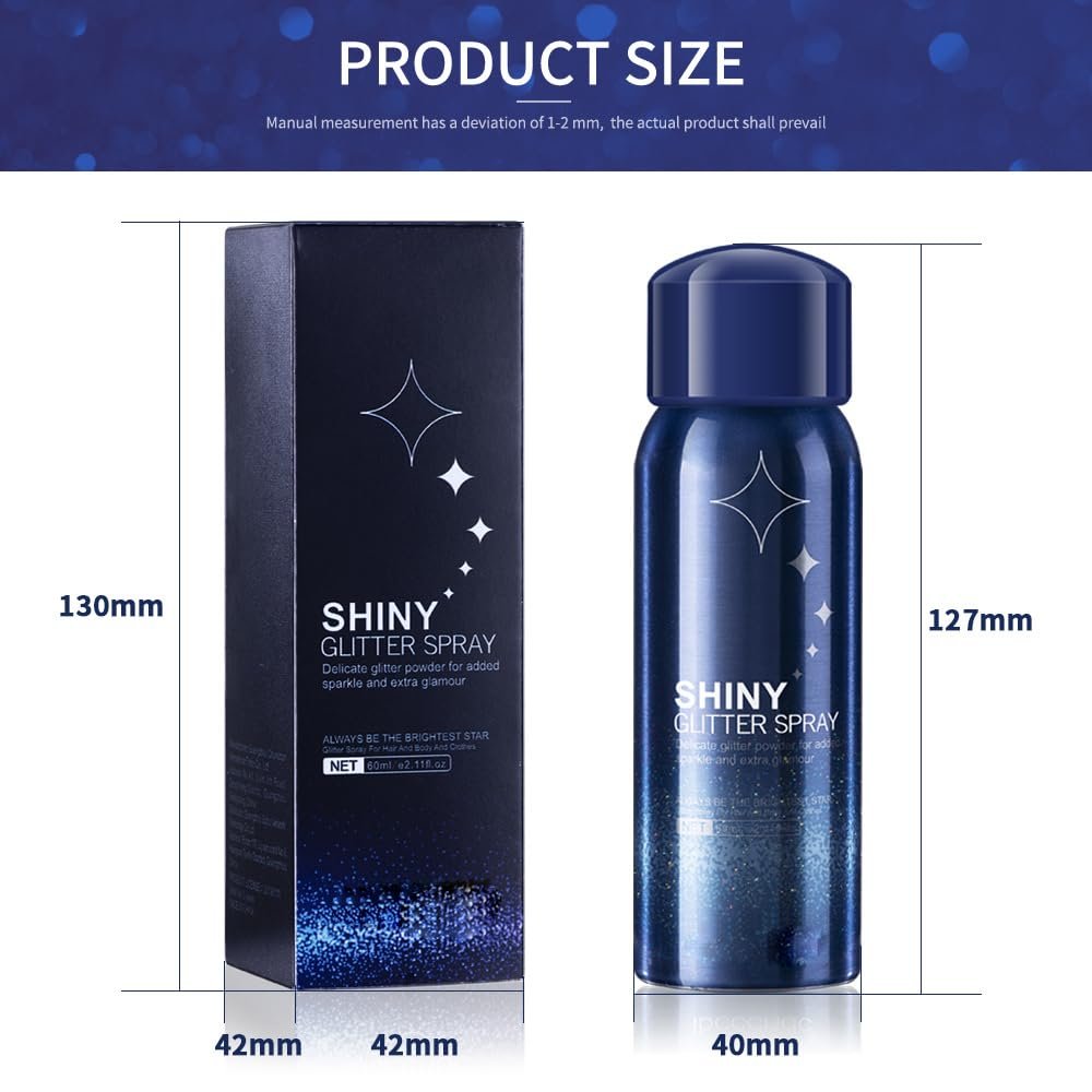 Rainbow Body Glitter Spray - Perfect Glitter Spray for Hair, Body & Clothes | Music Festival Stage Shimmer Makeup (2.11 oz) - görsel 12