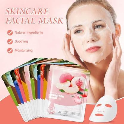 12 Sets Bulk Gifts for Women: Face Masks, Skincare, Hand Cream, Lip Balm Spa Set with Thank You Card & Organza Bag for Bridal Wedding Birthday Party Favors, Nurse Teacher Appreciation, Mother's Day Gift Avelisse
