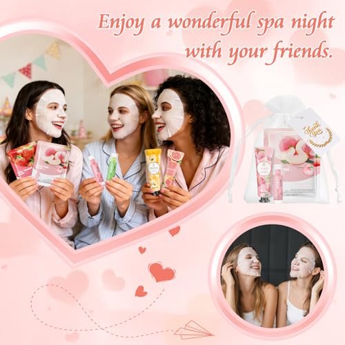 12 Sets Bulk Gifts for Women: Face Masks, Skincare, Hand Cream, Lip Balm Spa Set with Thank You Card & Organza Bag for Bridal Wedding Birthday Party Favors, Nurse Teacher Appreciation, Mother's Day Gift Avelisse