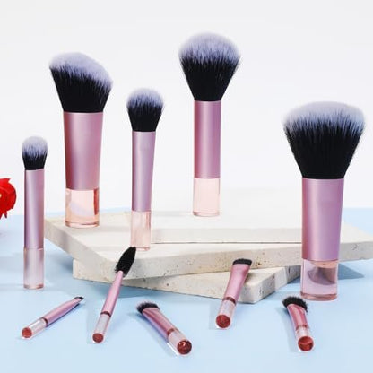 10 Pcs Travel Makeup Brushes With Pouch - Mini Travel Size Makeup Set, Portable Cosmetic Brush Kit for Women Girls