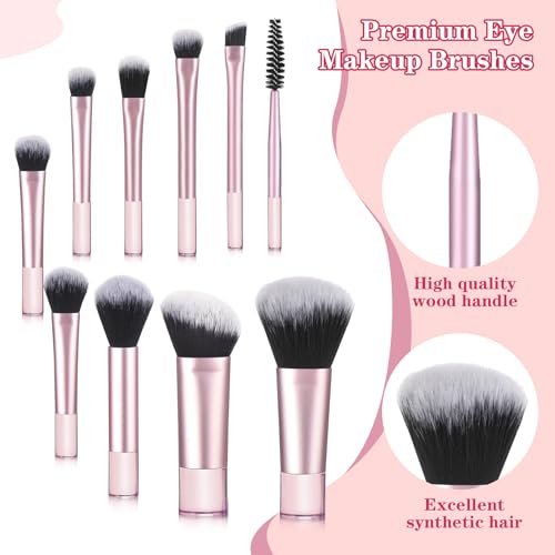 10 Pcs Travel Makeup Brushes With Pouch - Mini Travel Size Makeup Set, Portable Cosmetic Brush Kit for Women Girls - görsel 6