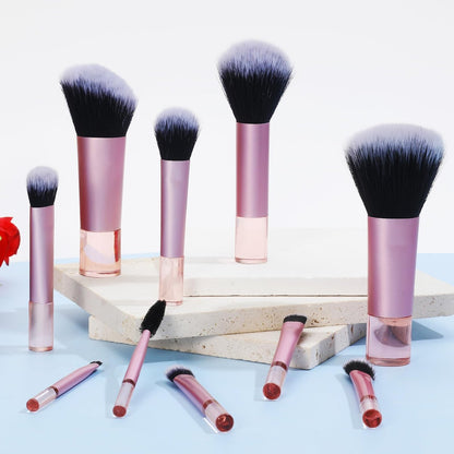 10 Pcs Travel Makeup Brushes With Pouch - Mini Travel Size Makeup Set, Portable Cosmetic Brush Kit for Women Girls