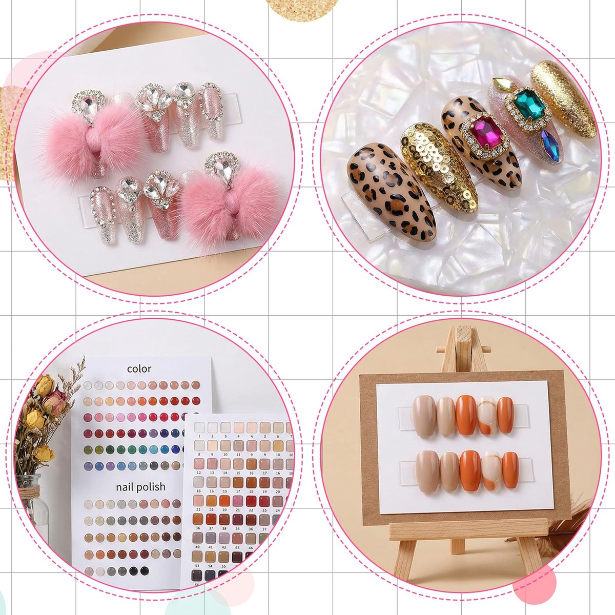 10 Pcs Double Sided Nail Tape for Nail Art – Strong Adhesive Clear Strips for Manicure Display, Storage, and Packaging - görsel 5