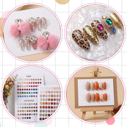 10 Pcs Double Sided Nail Tape for Nail Art – Strong Adhesive Clear Strips for Manicure Display, Storage, and Packaging