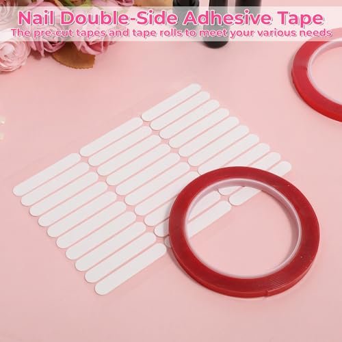 10 Pcs Double Sided Nail Tape for Nail Art – Strong Adhesive Clear Strips for Manicure Display, Storage, and Packaging - görsel 12