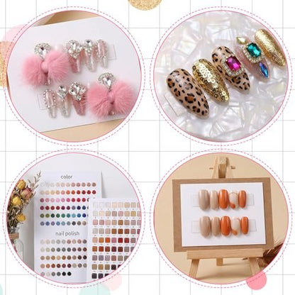 10 Pcs Double Sided Nail Tape for Nail Art – Strong Adhesive Clear Strips for Manicure Display, Storage, and Packaging