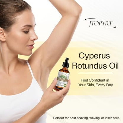 Cyperus Rotundus Oil for Hair Removal – 60s Quick Absorption, Prevents Ingrown Hairs, Reduces & Inhibits Hair Growth in 68 Days for Face & Body, Moisturizing & Soothing for All Skin Types (100 ml) Avelisse