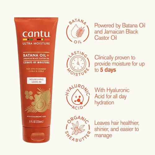Cantu Ultra Moisture Nourishing Leave-In Conditioner with Batana Oil & Jamaican Black Castor Oil, 8 fl oz - görsel 4