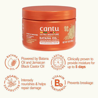 Cantu Ultra Moisture Nourishing Mask with Batana Oil & Jamaican Black Castor Oil - 10 oz