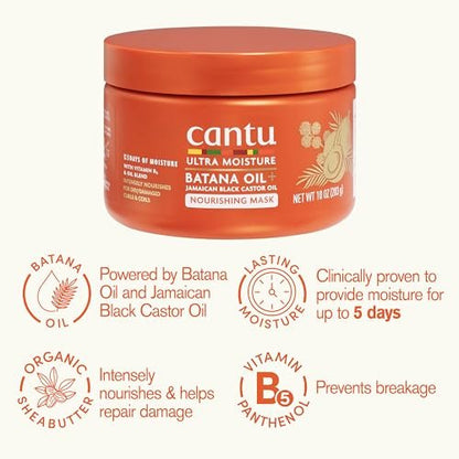 Cantu Ultra Moisture Nourishing Mask with Batana Oil & Jamaican Black Castor Oil - 10 oz