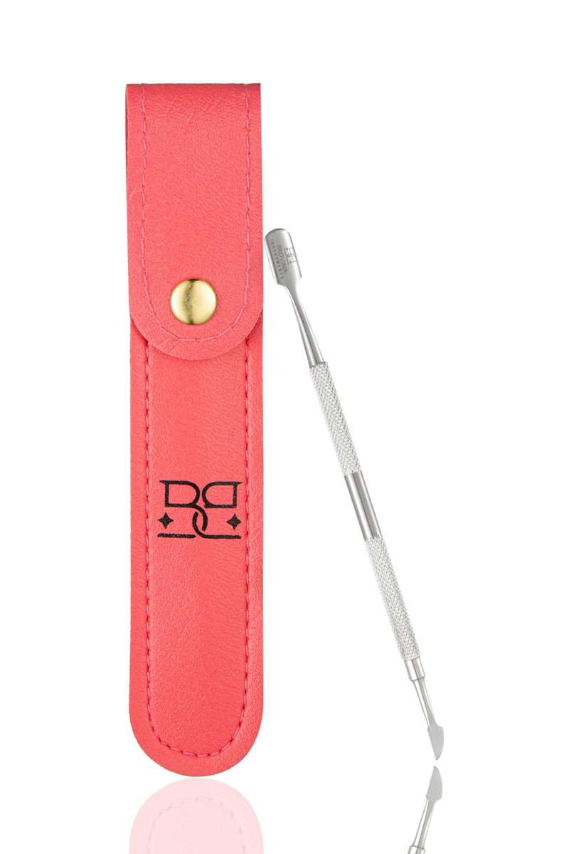 Professional Stainless Steel Cuticle Pusher - Double Ended Nail Pusher for Manicure & Pedicure with Storage Pouch - görsel 1