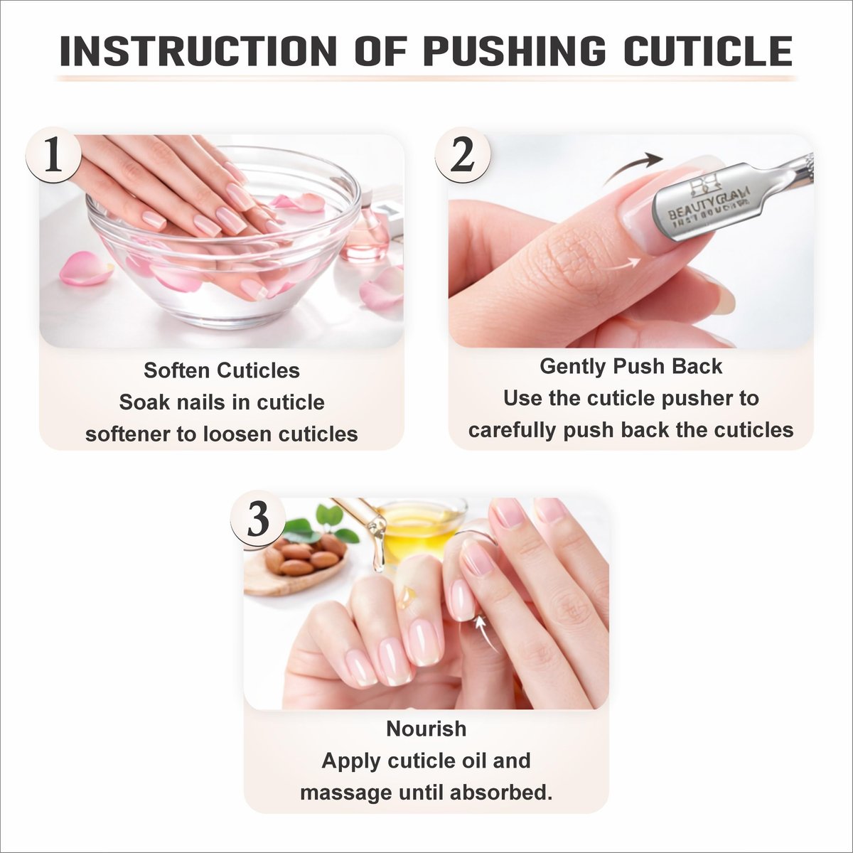 Professional Stainless Steel Cuticle Pusher - Double Ended Nail Pusher for Manicure & Pedicure with Storage Pouch - görsel 3
