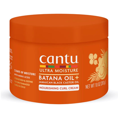 Cantu Ultra Moisture Nourishing Curling Cream with Batana Oil + Jamaican Black Castor Oil, 10 oz