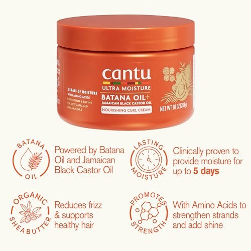 Cantu Ultra Moisture Nourishing Curling Cream with Batana Oil + Jamaican Black Castor Oil, 10 oz - görsel 4