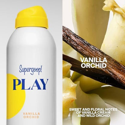 Supergoop! PLAY Antioxidant Body Mist SPF 50 PA++++ - Vitamin C Body Spray, Vanilla Orchid, 6 fl oz Avelisse