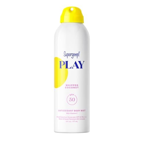 Supergoop! Play Antioxidant Body Mist SPF 50 PA++++ with Vitamin C - Broad Spectrum Sunscreen Body Spray - Whipped Coconut Scent - 6 fl oz Avelisse