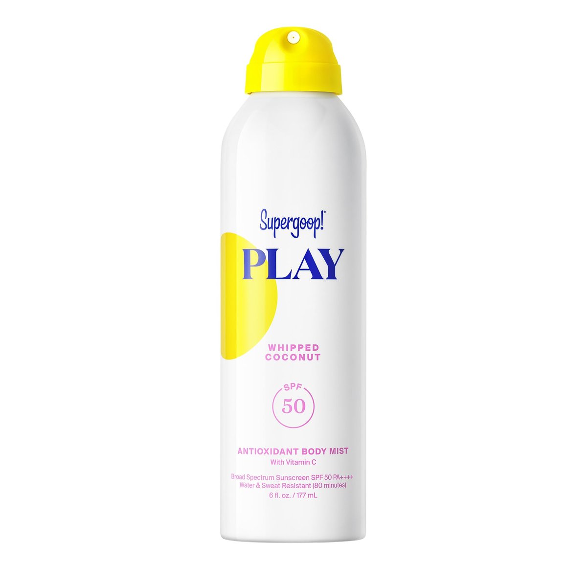 Supergoop! Play Antioxidant Body Mist SPF 50 PA++++ with Vitamin C - Broad Spectrum Sunscreen Body Spray - Whipped Coconut Scent - 6 fl oz Avelisse