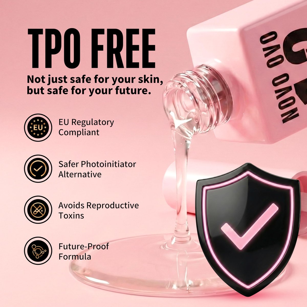 NOVO OVO UV Nail Glue and Builder Gel 2 in 1 – No Wipe Top Coat Kit for Predesigned French Tip Nail Tips, HEMA & TPO Free, Super Strong Adhesive for Press On Acrylic Nails, Long Lasting & Easy to Use Avelisse