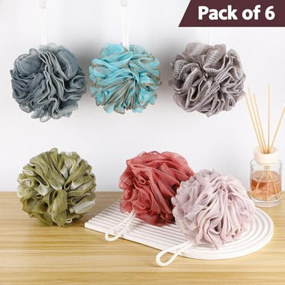 Tbestmax Loofah Sponge 75g/Piece, Mesh Bath Sponge Exfoliating Body Scrubber Ball Pack of 6, Large Avelisse