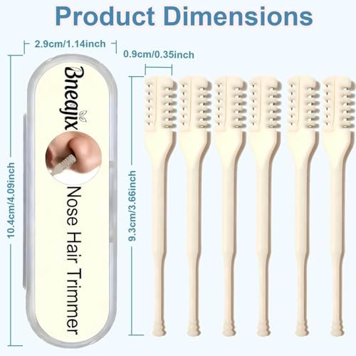 Bneajix 6PCS Nasal Hair Cutter for Women Men - 2026 Upgraded Portable 2-in-1 Nose Hair Trimmer Sticks, 360° Rotating Safe Painless Trimming, Double Sided Nose Knife with Protective Comb Teeth - görsel 12