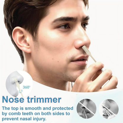 Bneajix 6PCS Nasal Hair Cutter for Women Men - 2026 Upgraded Portable 2-in-1 Nose Hair Trimmer Sticks, 360° Rotating Safe Painless Trimming, Double Sided Nose Knife with Protective Comb Teeth