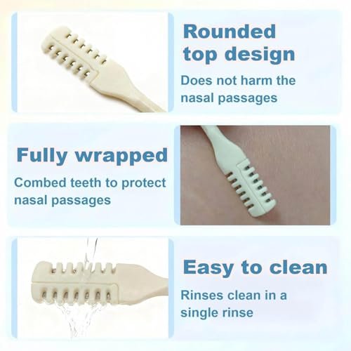 Bneajix 6PCS Nasal Hair Cutter for Women Men - 2026 Upgraded Portable 2-in-1 Nose Hair Trimmer Sticks, 360° Rotating Safe Painless Trimming, Double Sided Nose Knife with Protective Comb Teeth - görsel 8