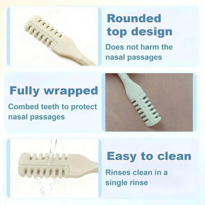 Bneajix 6PCS Nasal Hair Cutter for Women Men - 2026 Upgraded Portable 2-in-1 Nose Hair Trimmer Sticks, 360° Rotating Safe Painless Trimming, Double Sided Nose Knife with Protective Comb Teeth