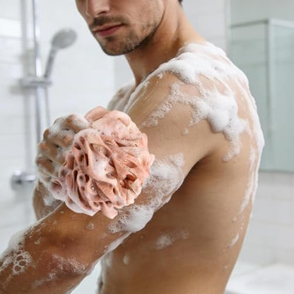 Large Exfoliating Bath Sponges Loofahs - 75g Each, Pack of 6 - Polyester Shower Scrubber Balls for Men & Women Avelisse