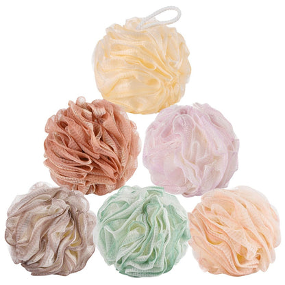 Large Exfoliating Bath Sponges Loofahs - 75g Each, Pack of 6 - Polyester Shower Scrubber Balls for Men & Women Avelisse