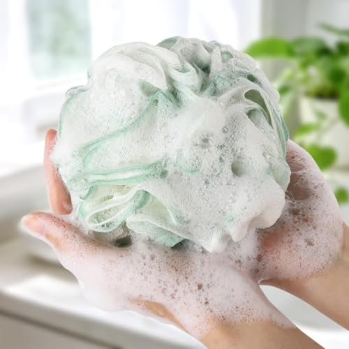 Large Exfoliating Bath Sponges Loofahs - 75g Each, Pack of 6 - Polyester Shower Scrubber Balls for Men & Women Avelisse