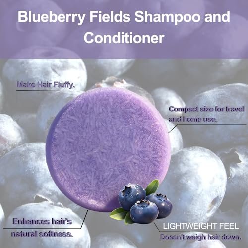 ADUTRY Blueberry Fields Shampoo and Conditioner Bar Set – Natural Hair Growth Bars for Dry, Frizzy, Thinning Hair – All Hair Types Men & Women – 2 Bars Avelisse