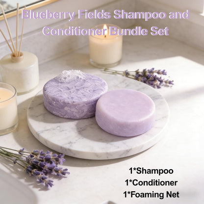 ADUTRY Blueberry Fields Shampoo and Conditioner Bar Set – Natural Hair Growth Bars for Dry, Frizzy, Thinning Hair – All Hair Types Men & Women – 2 Bars Avelisse