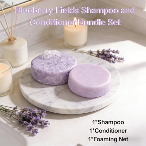 ADUTRY Blueberry Fields Shampoo and Conditioner Bar Set – Natural Hair Growth Bars for Dry, Frizzy, Thinning Hair – All Hair Types Men & Women – 2 Bars Avelisse