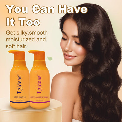 Tgideas Anti-Thinning Biotin Shampoo & Conditioner Set – Thickening & Strengthening for Women and Men, 13.53 fl oz Each Avelisse