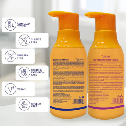 Tgideas Anti-Thinning Biotin Shampoo & Conditioner Set – Thickening & Strengthening for Women and Men, 13.53 fl oz Each Avelisse