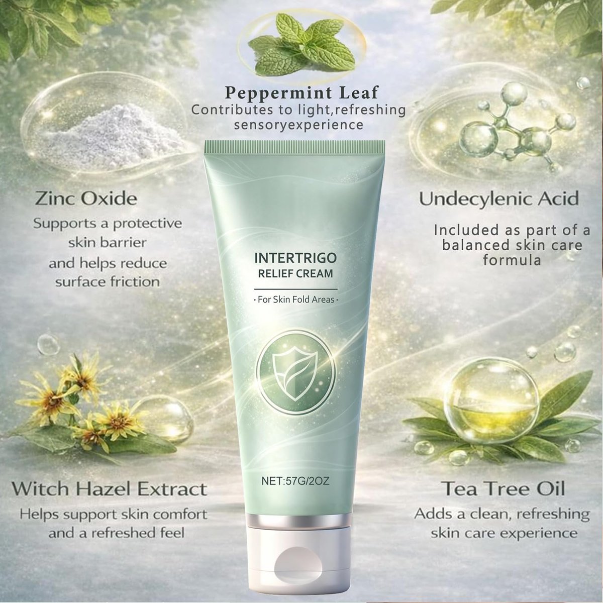 Ayland Healora Intertrigo Cream – Daily Skin Fold & Chafing Support with Moisture Barrier – Non-Steroid Formula for Friction-Prone Areas, 2 Oz Avelisse