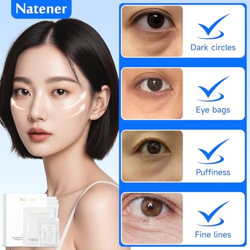 Natener PDRN & Ectoin Micro Eye Patches – 4 Pairs, Under Eye Patches for Puffy Eyes, Dark Circles, and Wrinkles with Hyaluronic Acid, Kojic Acid, Collagen, Peptides, Vitamin C, Niacinamide Avelisse