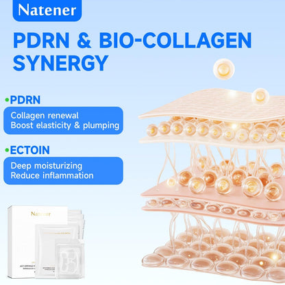 Natener PDRN & Ectoin Micro Eye Patches – 4 Pairs, Under Eye Patches for Puffy Eyes, Dark Circles, and Wrinkles with Hyaluronic Acid, Kojic Acid, Collagen, Peptides, Vitamin C, Niacinamide Avelisse