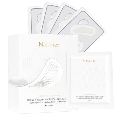 Natener PDRN & Ectoin Micro Eye Patches – 4 Pairs, Under Eye Patches for Puffy Eyes, Dark Circles, and Wrinkles with Hyaluronic Acid, Kojic Acid, Collagen, Peptides, Vitamin C, Niacinamide Avelisse