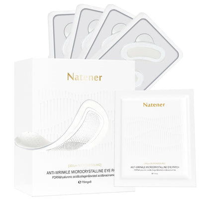 Natener PDRN & Ectoin Micro Eye Patches – 4 Pairs, Under Eye Patches for Puffy Eyes, Dark Circles, and Wrinkles with Hyaluronic Acid, Kojic Acid, Collagen, Peptides, Vitamin C, Niacinamide Avelisse