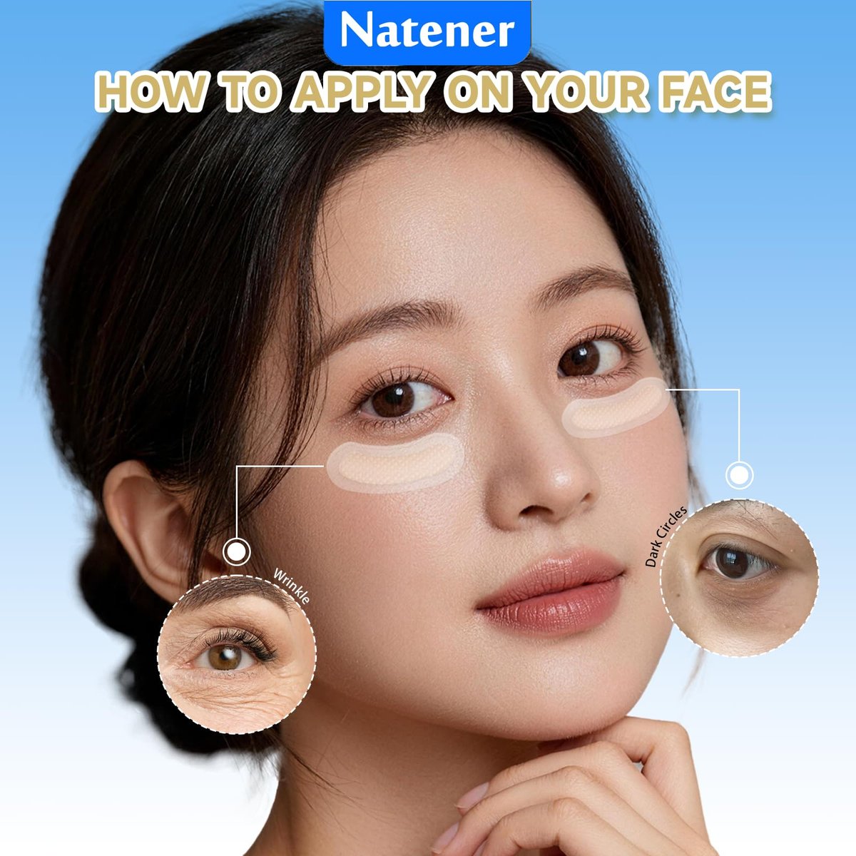 Natener PDRN & Ectoin Micro Eye Patches – 4 Pairs, Under Eye Patches for Puffy Eyes, Dark Circles, and Wrinkles with Hyaluronic Acid, Kojic Acid, Collagen, Peptides, Vitamin C, Niacinamide Avelisse