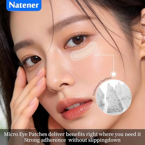 Natener PDRN & Ectoin Micro Eye Patches – 4 Pairs, Under Eye Patches for Puffy Eyes, Dark Circles, and Wrinkles with Hyaluronic Acid, Kojic Acid, Collagen, Peptides, Vitamin C, Niacinamide Avelisse