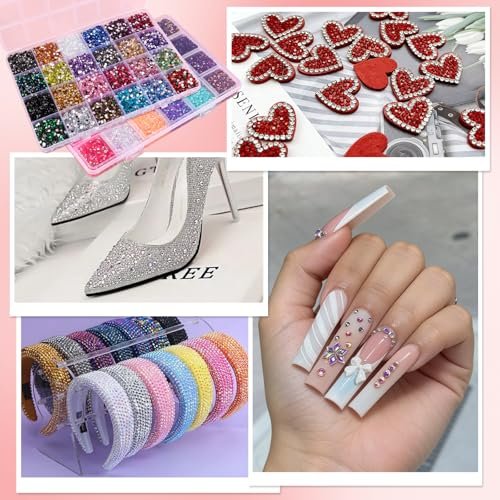 Kalolary 48000Pcs 48 Colors Jelly Rhinestones for Bedazzling and Diamond Art, 3mm Resin Flatback Gems Bedazzler Kit with 3Pcs B7000 Glue Tweezers & Pick Up Pen for DIY Crafting Crafts Book Shoes Nail Art Avelisse