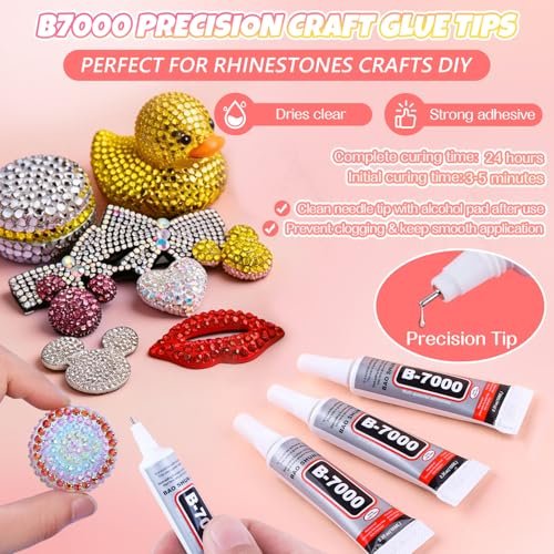 Kalolary 48000Pcs 48 Colors Jelly Rhinestones for Bedazzling and Diamond Art, 3mm Resin Flatback Gems Bedazzler Kit with 3Pcs B7000 Glue Tweezers & Pick Up Pen for DIY Crafting Crafts Book Shoes Nail Art Avelisse