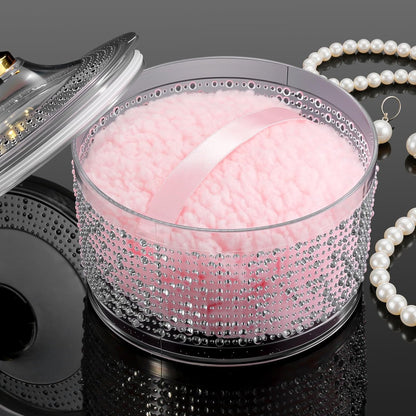 WSYUB 6-Inch Extra Large Body Powder Container with Puff – Acrylic Dusting Powder Jar with Secure Leak-Proof Lid, Pink Bath & Vanity Organizer Avelisse