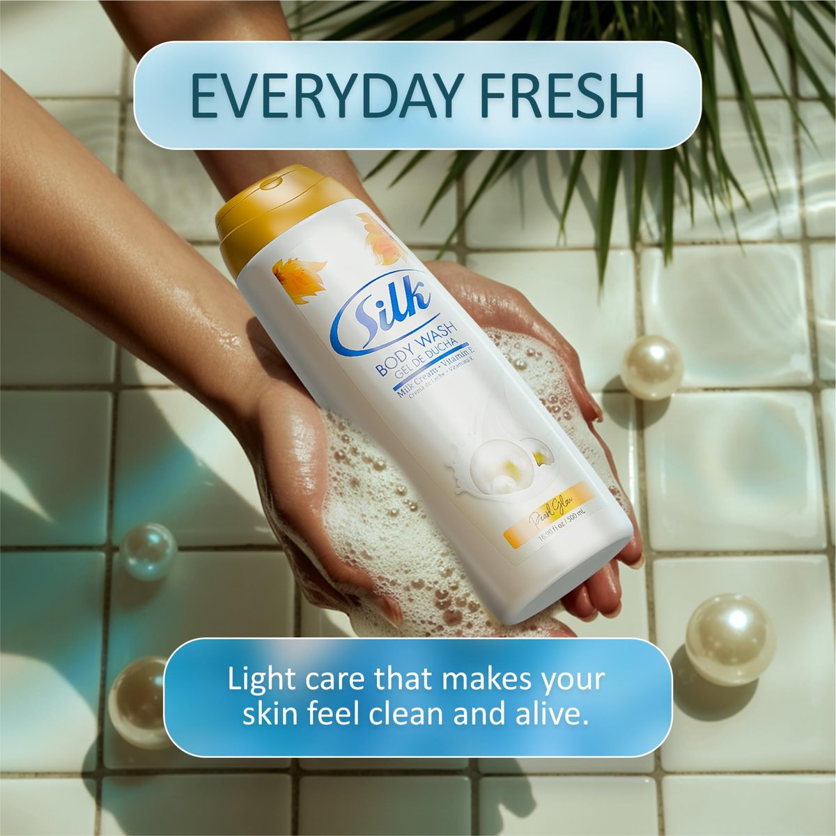 SILK Moisturizing Body Wash – Daily Hydrating Shower Gel & Foaming Cleanser with Vitamin E & Glycerin, Rich Lather for Dry Skin, Pearl Glow Scent, 16.9 Fl Oz - görsel 7